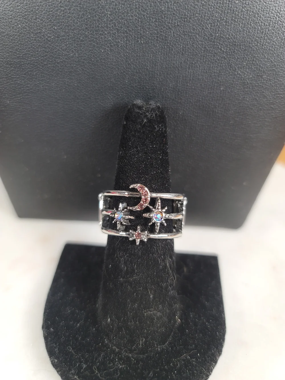 paparazzi Silver Layered Starburst Necklace & Ring with Purple Accents - Picture 2 of 3